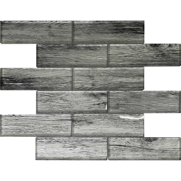 Apollo Tile Silver Wood Look Hexagon 4.83 sq.ft 11.8 in. x11.8 in. Glass Mosaic Tile, 5PK APLSRA9903EC52 - main